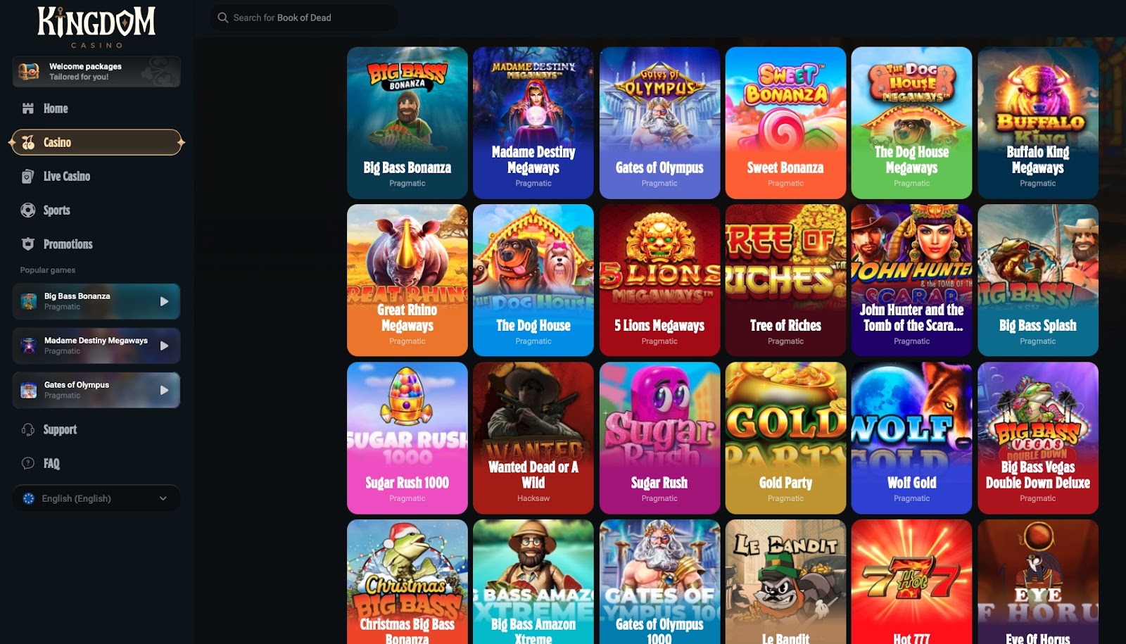 non UK casino game types