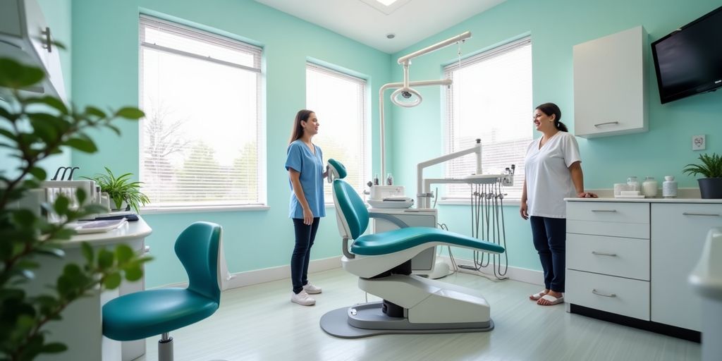 Interior of a modern dental clinic in Boston.