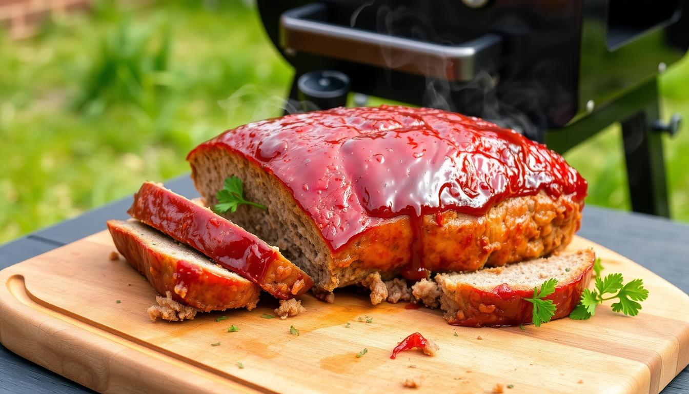 smoked meatloaf on pellet grill