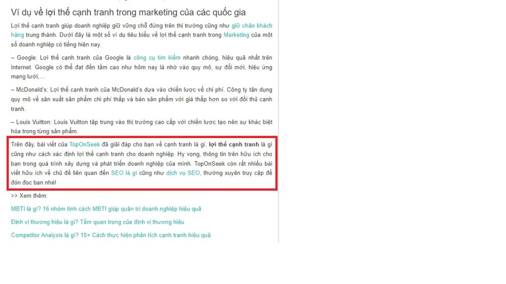 Phần CTA cần tổng kết nội dung bài viết một cách tự nhiên (Nguồn: TOS)