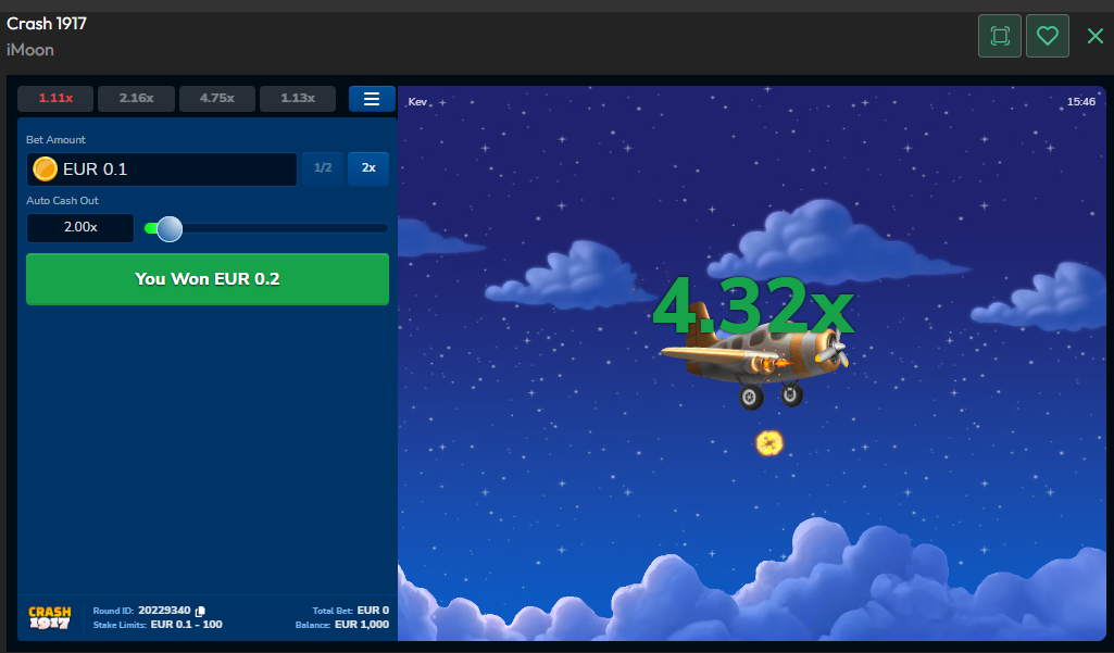 Playing Crash 1917 on Bitcoin.com Casino
