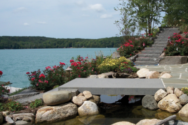 top northern michigan lakefront landscaping ideas stone pathway to lake custom built boyne city