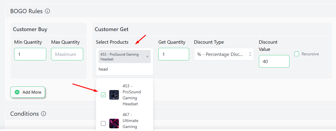 select product