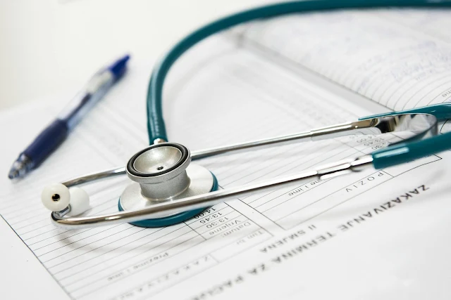 A close-up of a stethoscope, a medical instrument with a sleek design, used by healthcare professionals for listening to heart and lung sound