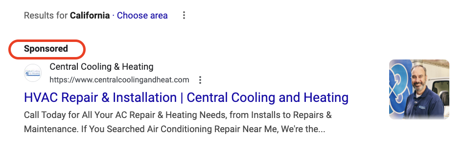 paid search ad for brand awareness