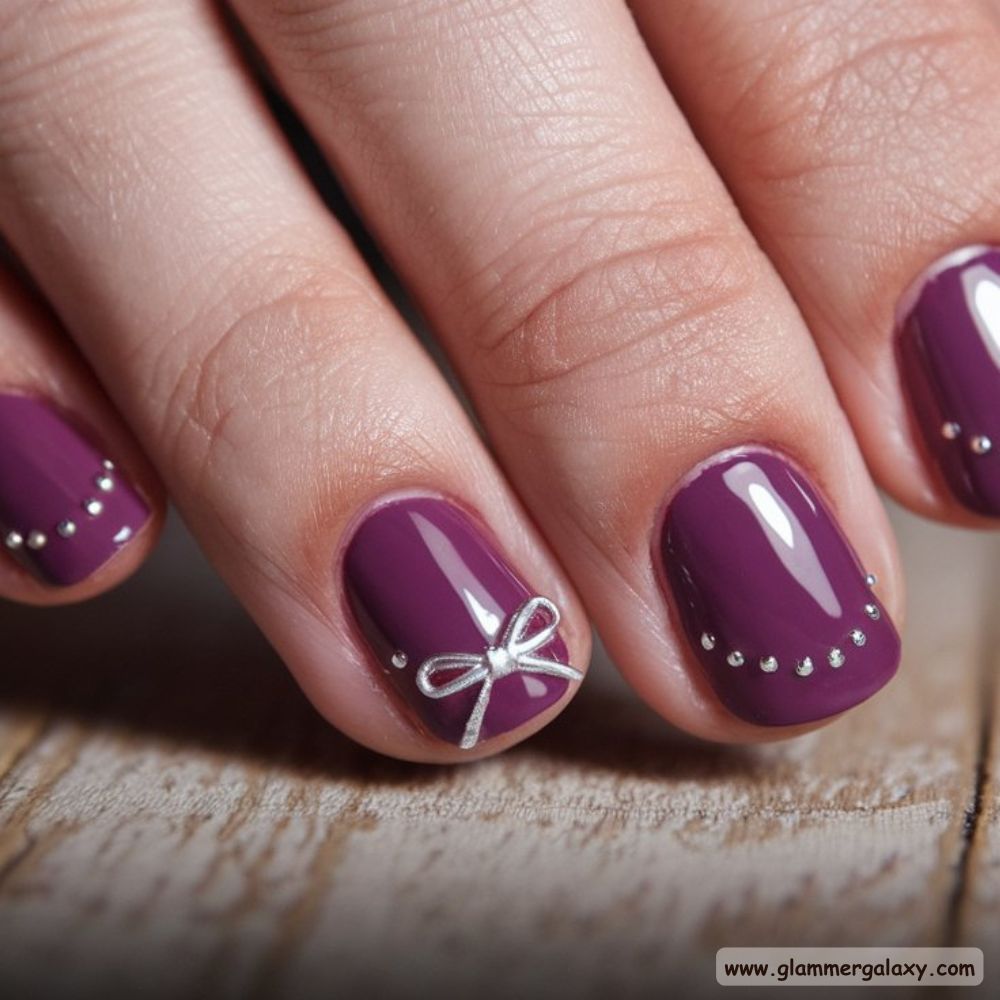 Short Fall Nail having Berry Purple Nails
