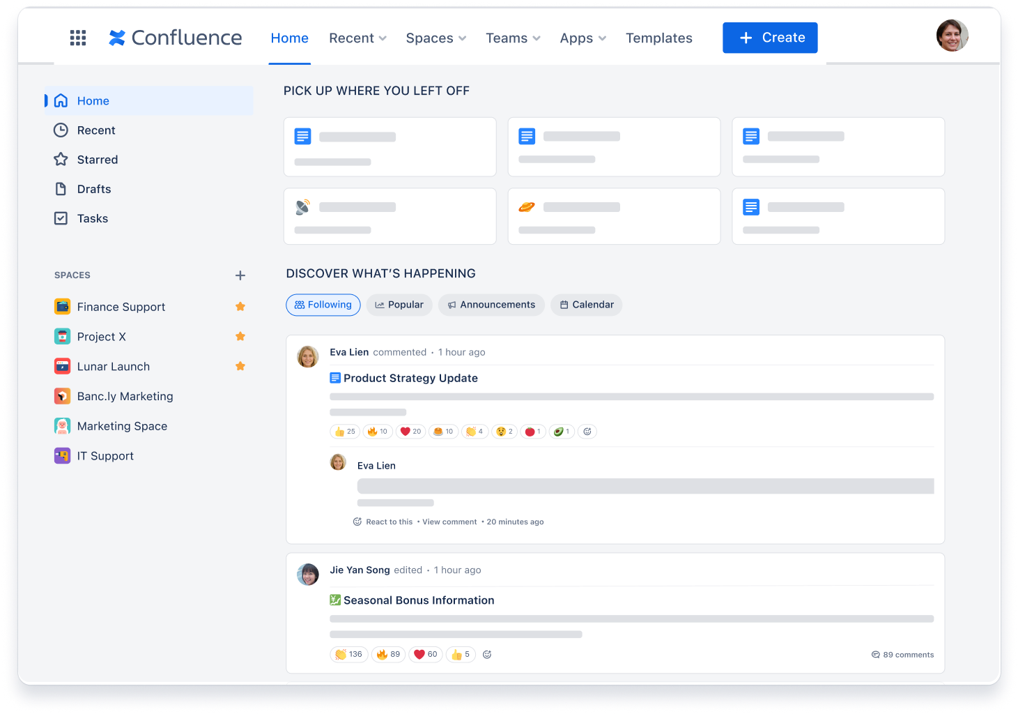 Confluence Dashboard