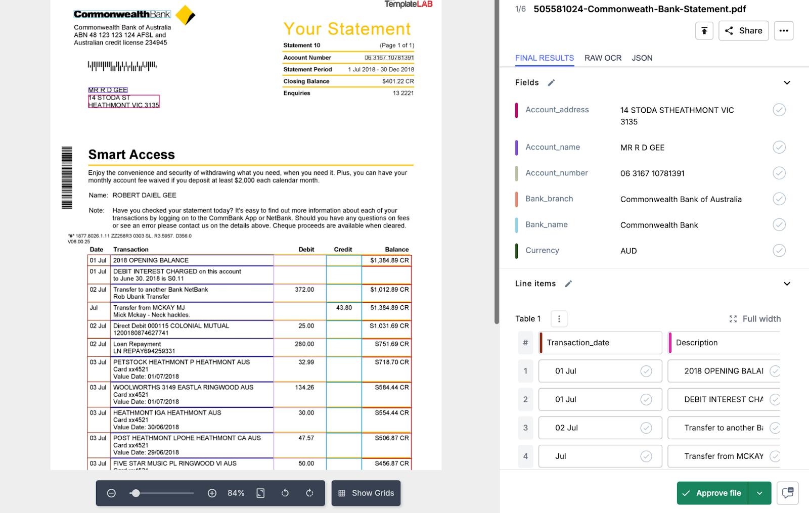 AI-powered bank statement extraction - Nanonets