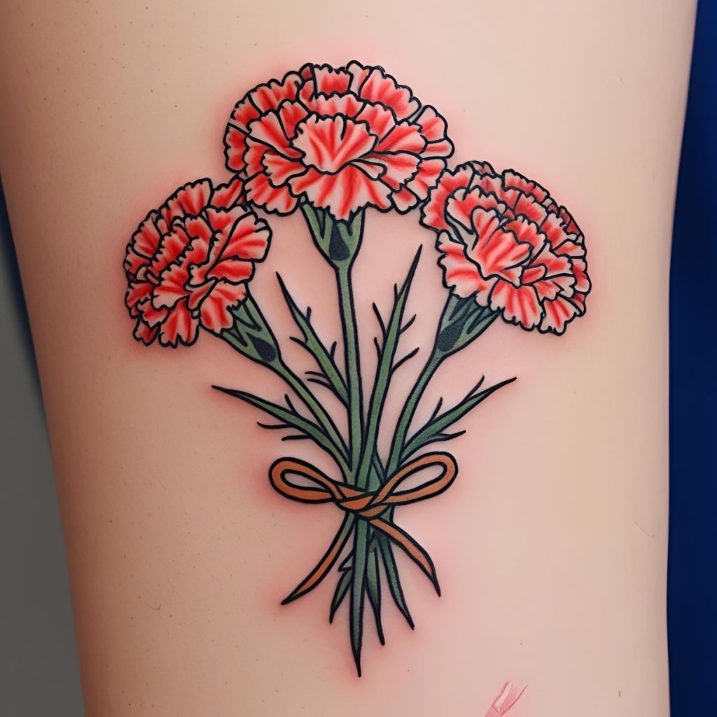 Carnation Bouquet Tattoo
