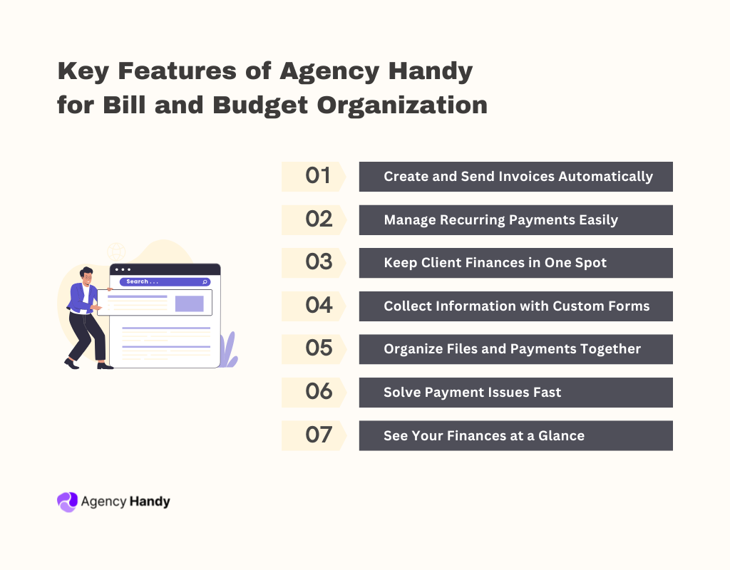 Key Features of Agency Handy for Bill and Budget Organization