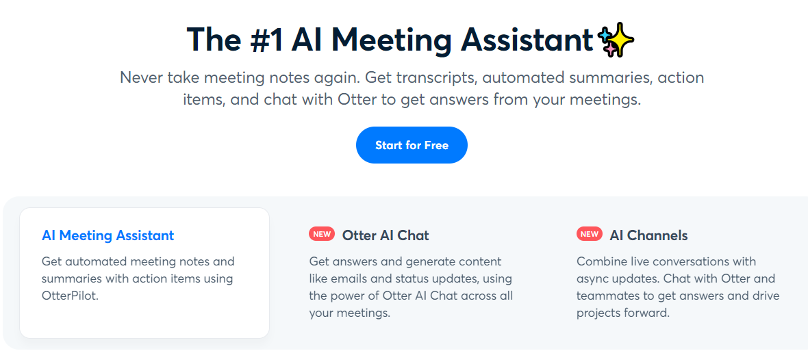 Otter.ai homepage