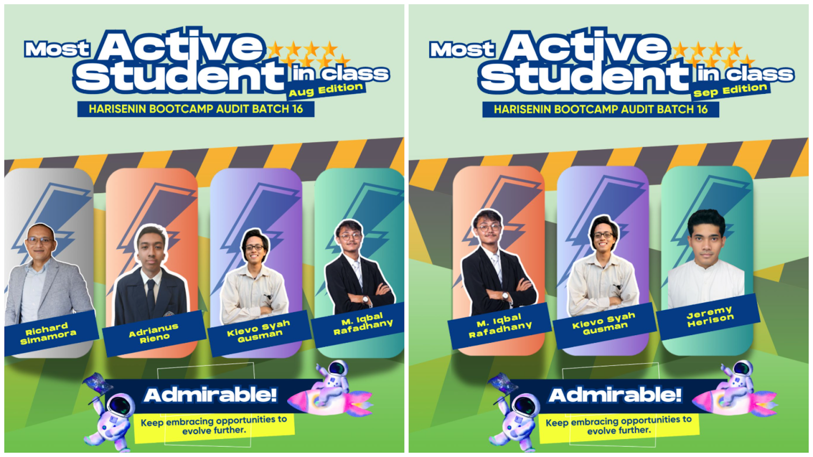 Siswa teraktif bootcamp auditor eksternal Harisenin.com