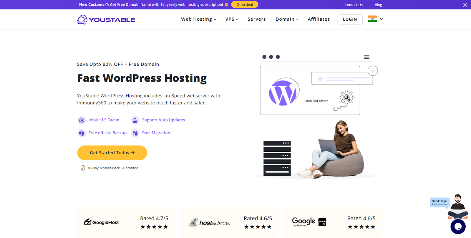 YouStable (Top WordPress Hosting in India)