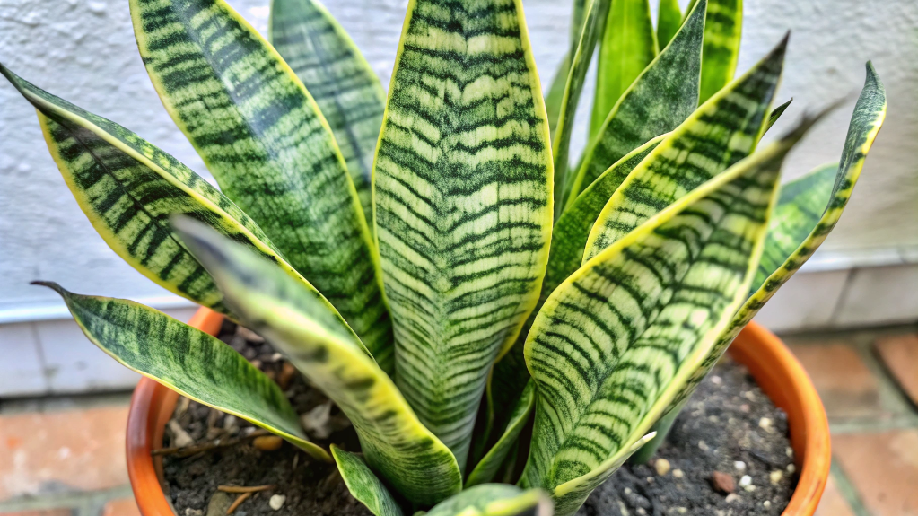 planta Espada-de-São-Jorge, conhecida por purificar o ar.