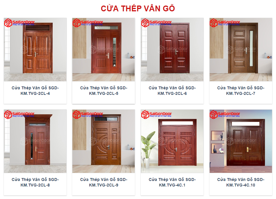 Giới thiệu về sản phẩm cửa thép vân gỗ tại Saigondoor