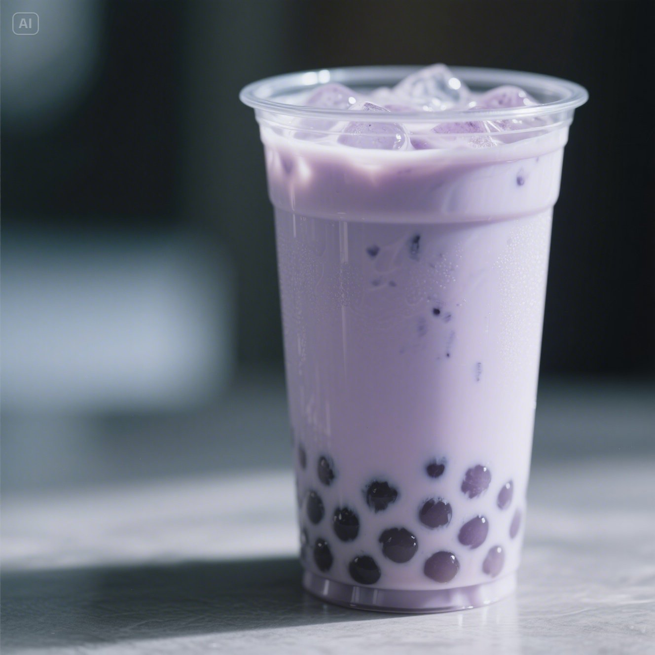 Taro bubble tea made with taro root