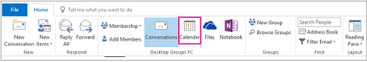 Calendar icon in Outlook