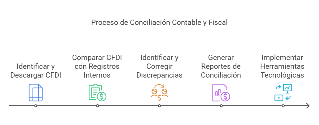 Pasos del proceso de conciliación contable y fiscal