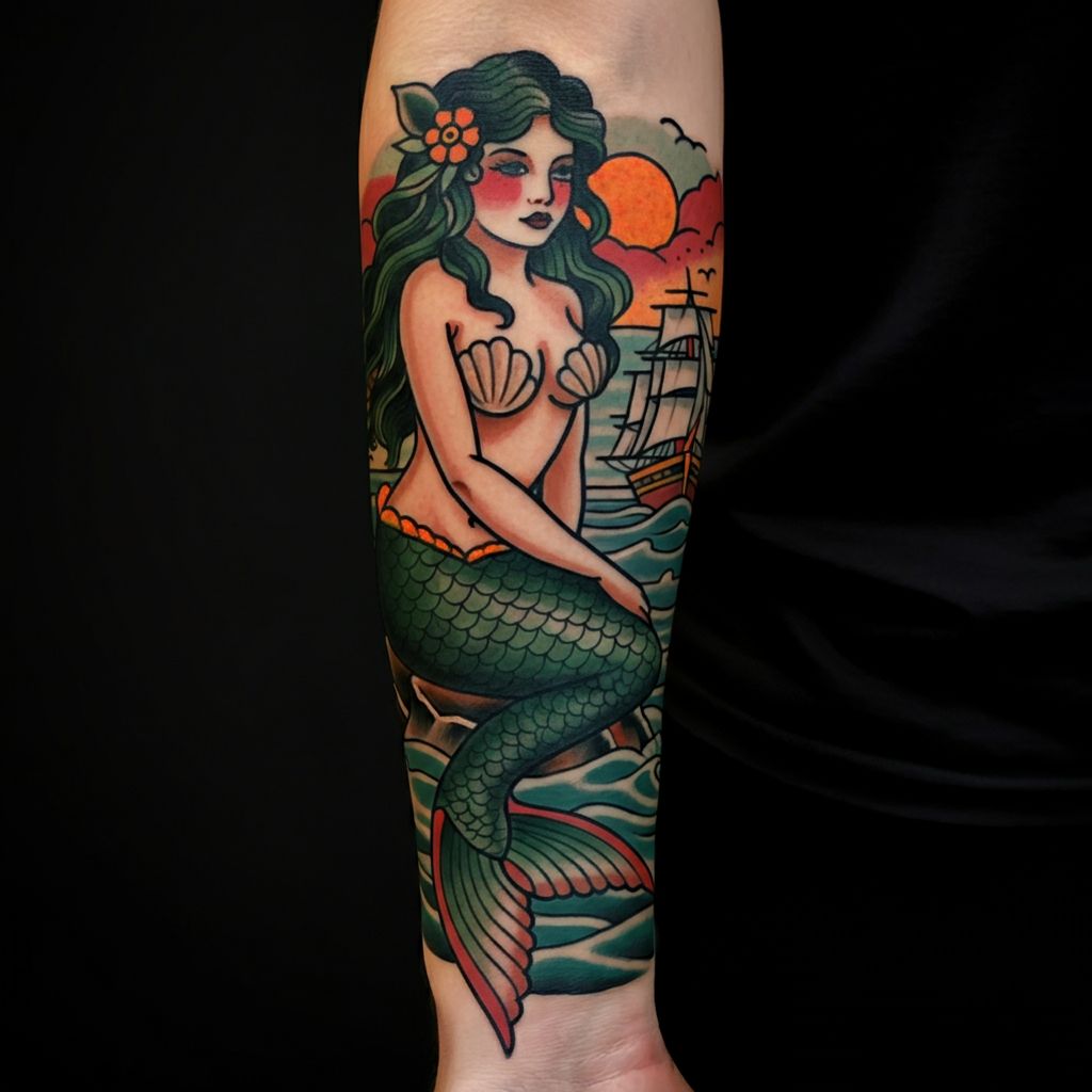 Mermaid Tattoo on arm 