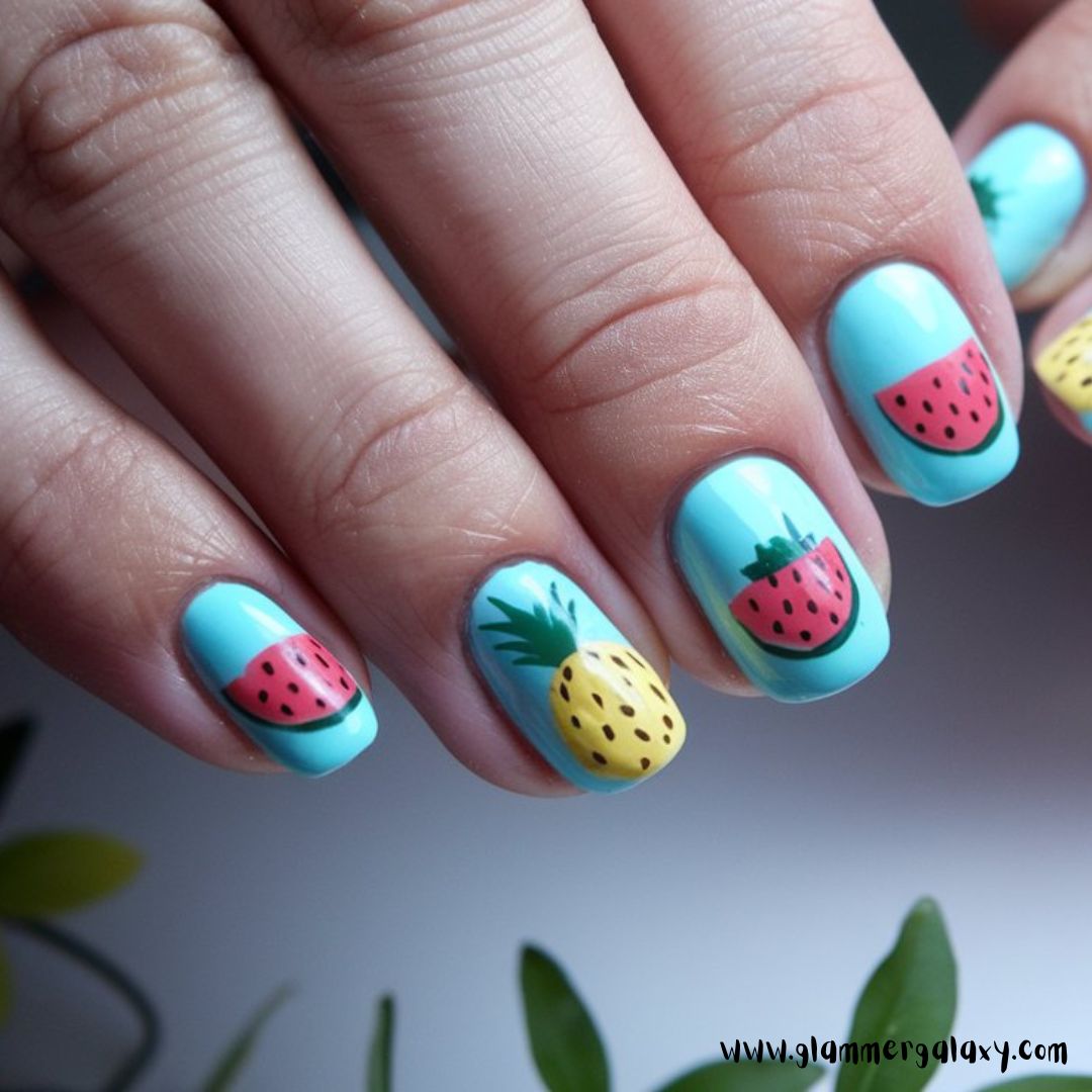 Classy Vacation Nails having Fruity Summer Fun
