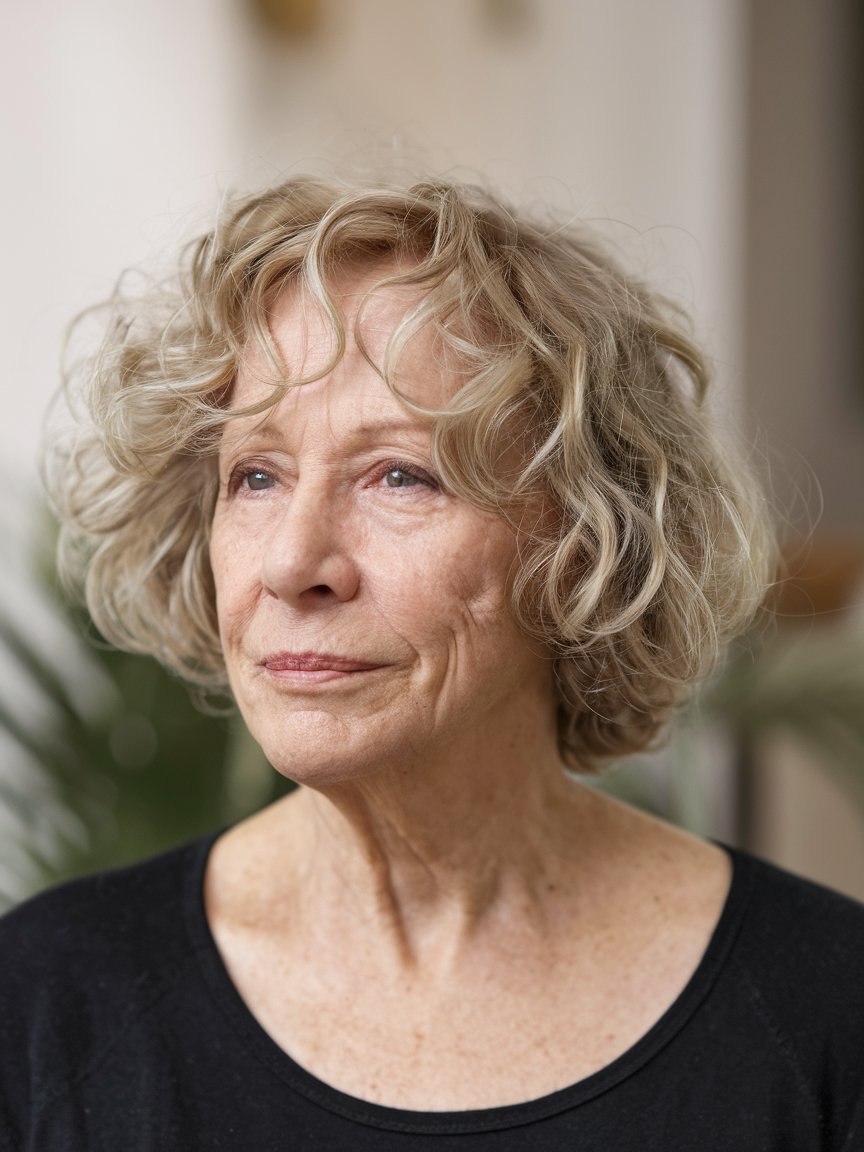 46. Soft Feminine Curly Bob