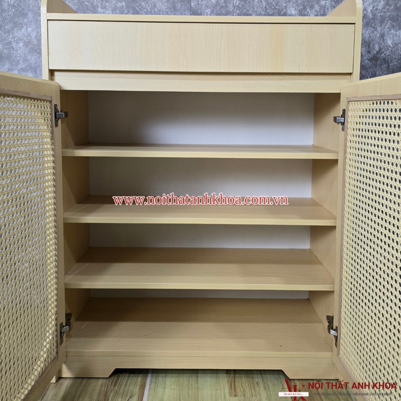 Mẫu Tủ Giày Đẹp Hiện Đại Gỗ MDF Cánh Đan Mây