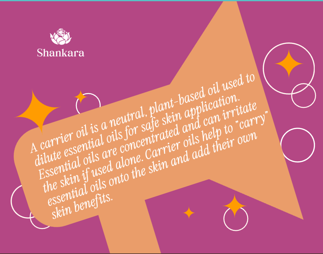 Colorful infographic from Shankara Naturals about what a carrier oil is