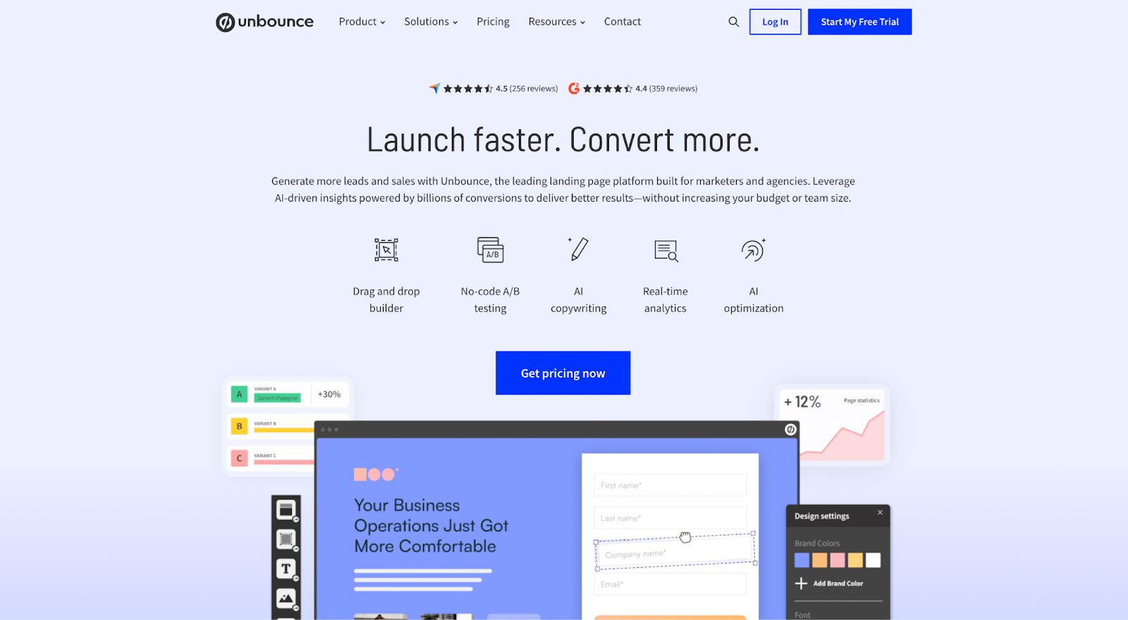 Unbounce landing page builder