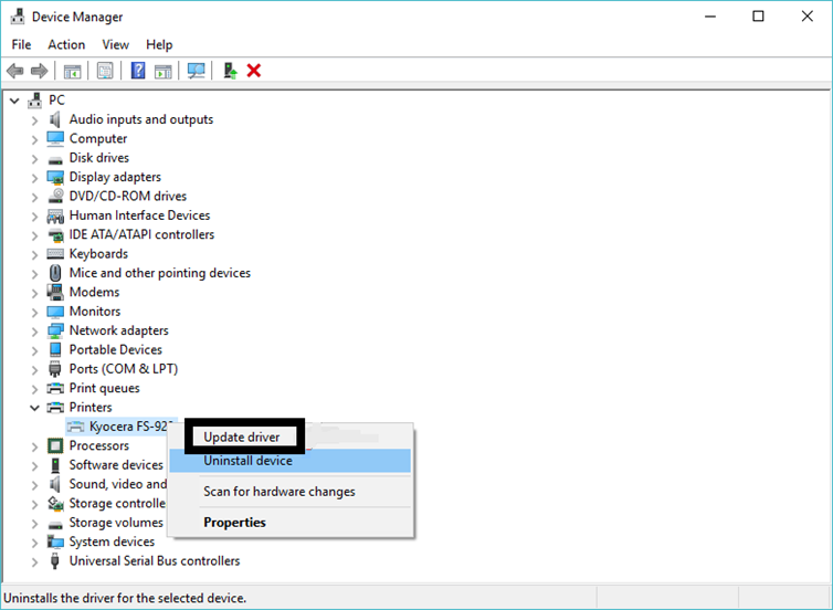 Windows Printer Driver is Unavailable steps - 2