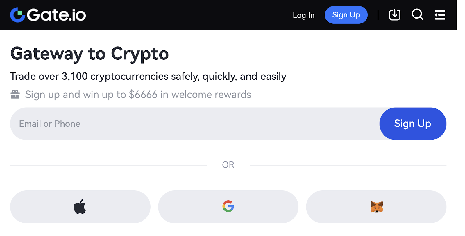 Gate.io homepage
