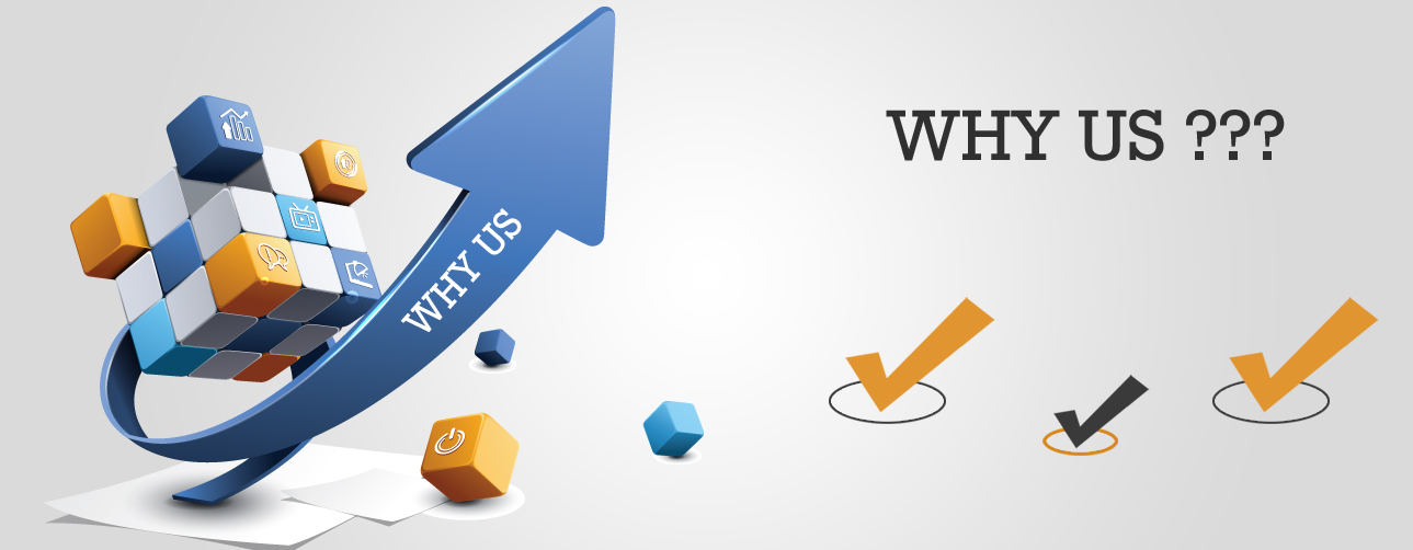 the image show the graphics - why choose us 
