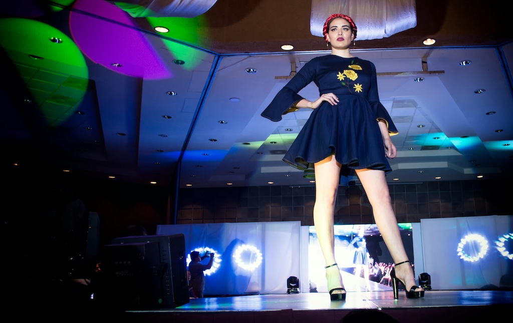 woman walking in a fashion show