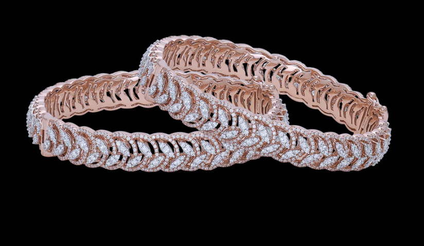 Traditional Floral Indian Diamond Bangle
