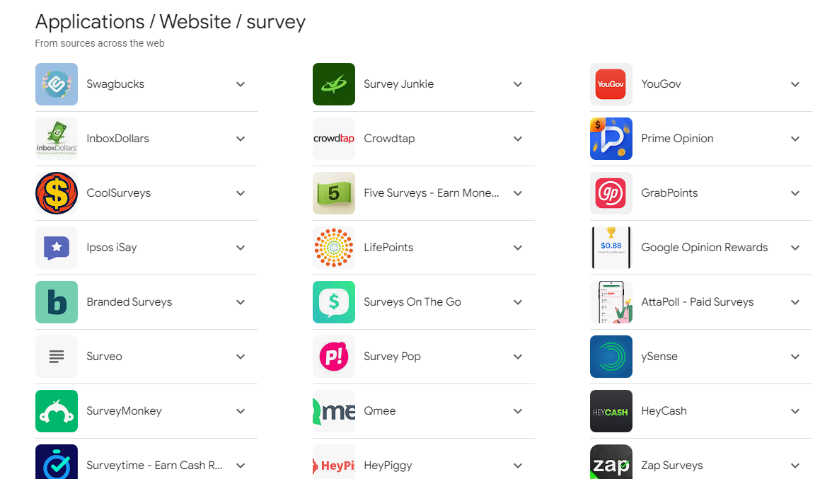 बेस्ट survey app or Website ka list