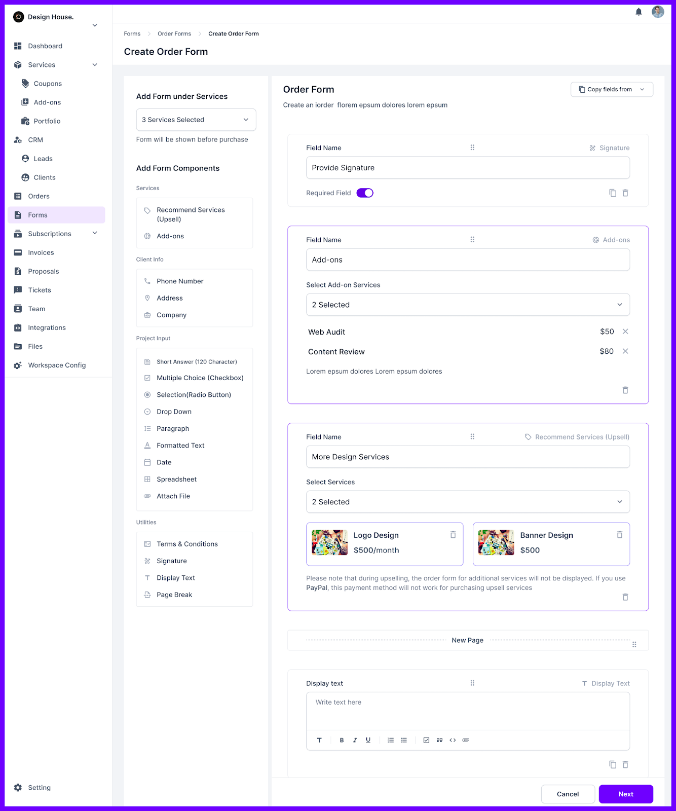 Agency Handy Order Form