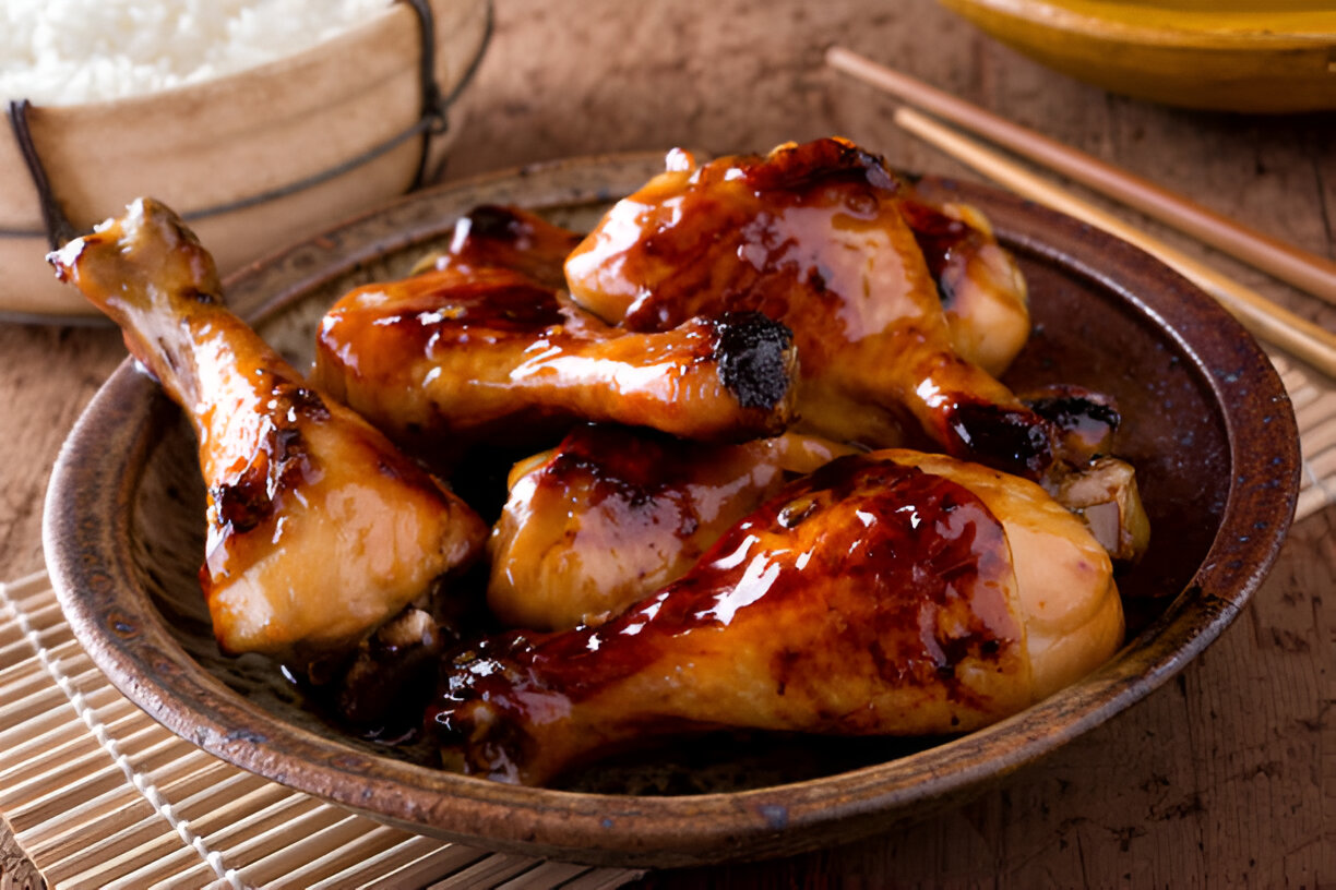Ayam goreng yang dimasak dengan kecap manis.