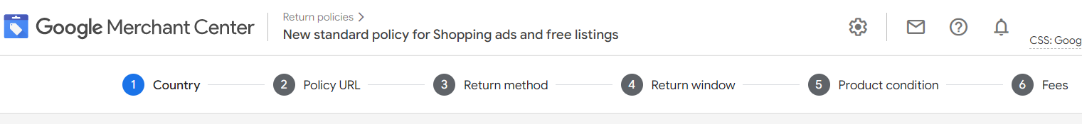 Define your return policy google merchant center