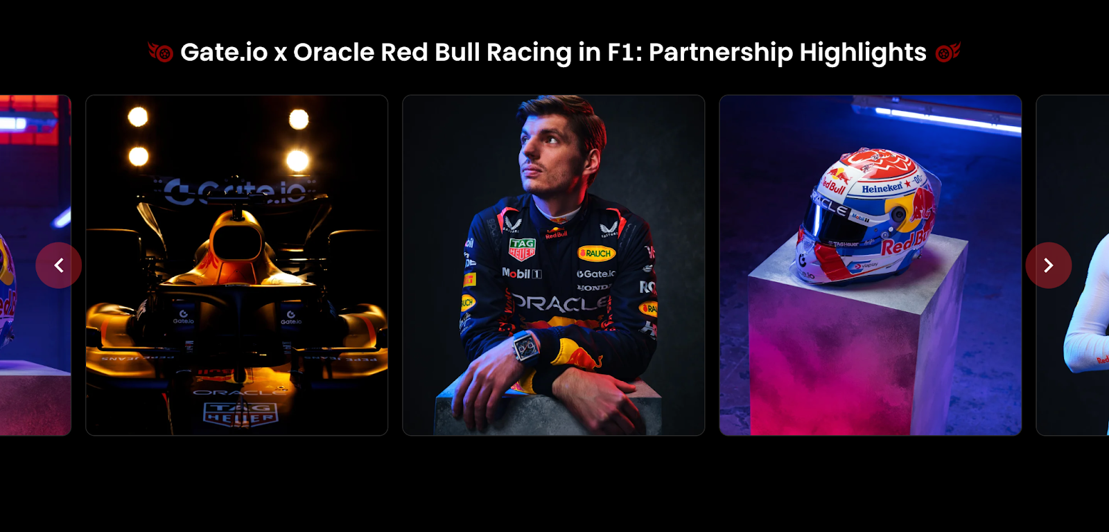 Gate.io x Oracle Redbull Racing Partnership Highlights. Source: Gate.io 