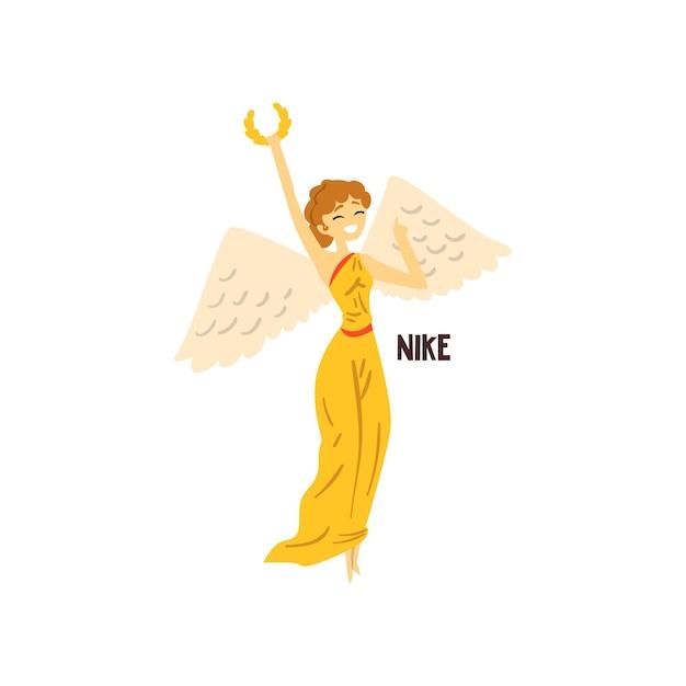 Vector nike greek goddess ancient greece mythology character vector illustration isolated on a white background