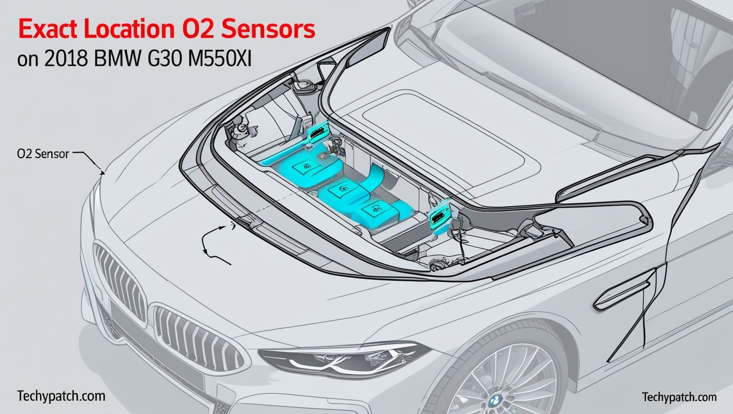 location of o2 sensors on a 2018 bmw g30 m550xi