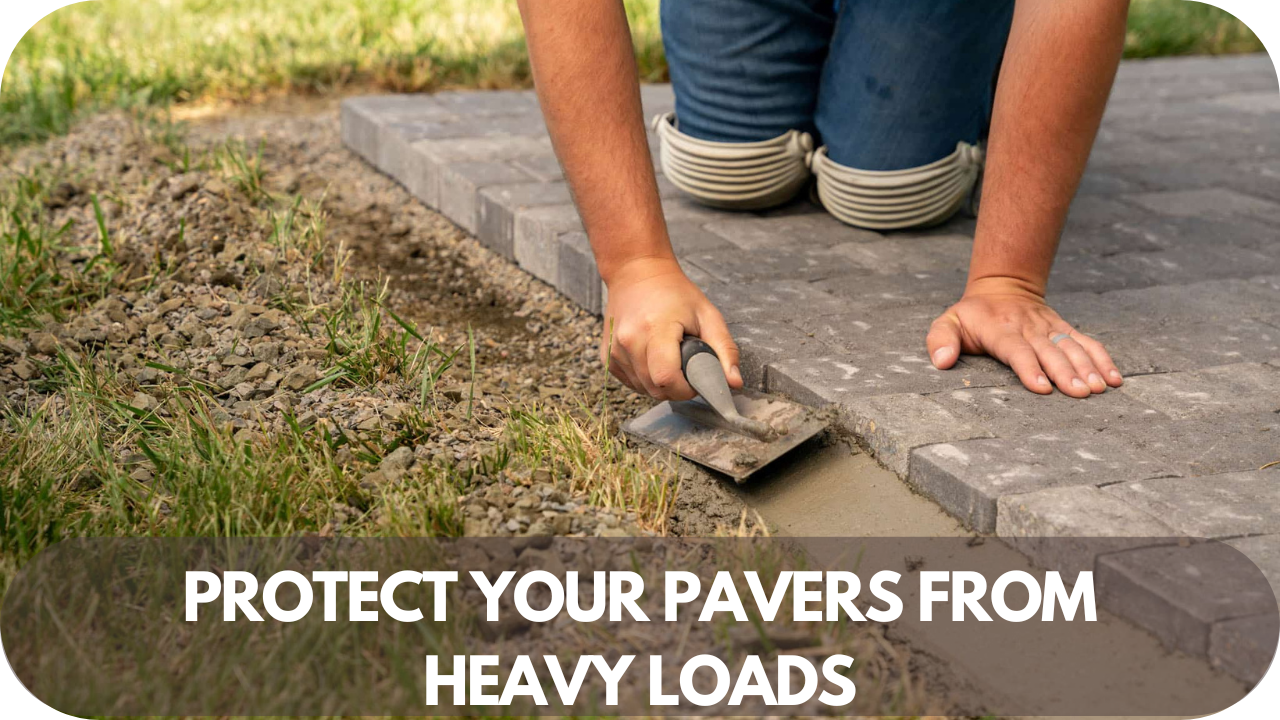 Protect your pavers from heavy loads like snowplows or vehicles to prevent cracking or shifting during winter.