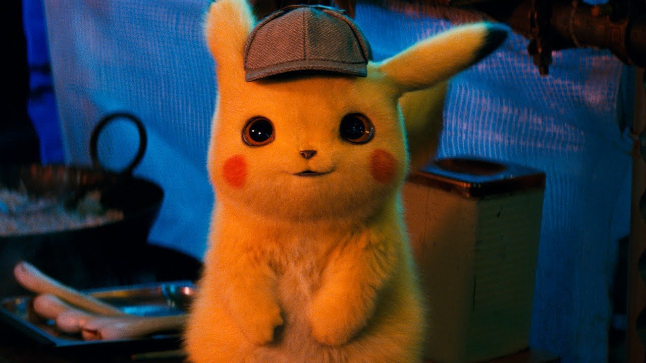 Imagen de Pikachu con un gorro de detective, del videojuego y película Detective Pikachu.