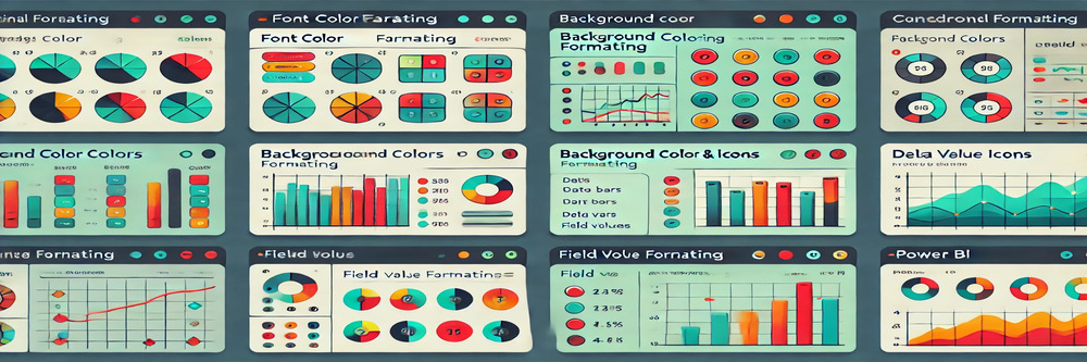 Types of conditional formatting in Power BI dashboard.