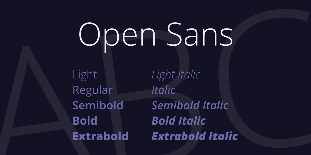 Open Sans Font Family · 1001 Fonts