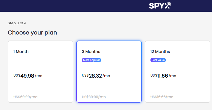 SpyX Pricing