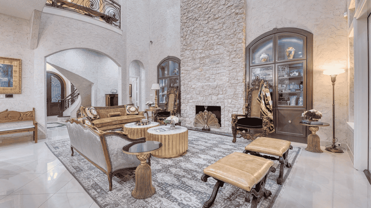 Explore This 6,923 Sq Ft Mediterranean Estate in Richmond, TX with Saltwater Pool and Grand Interiors