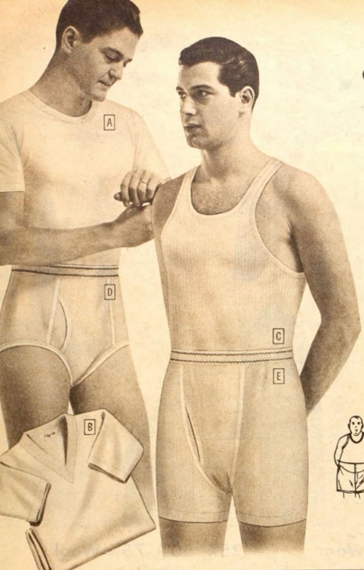 Camiseta y calzoncillos en la década de 1950