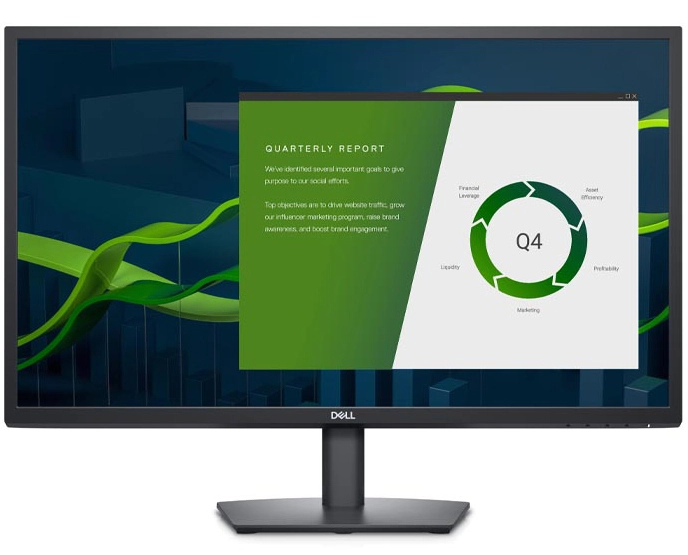 A computer monitor with a green and blue design

Description automatically generated