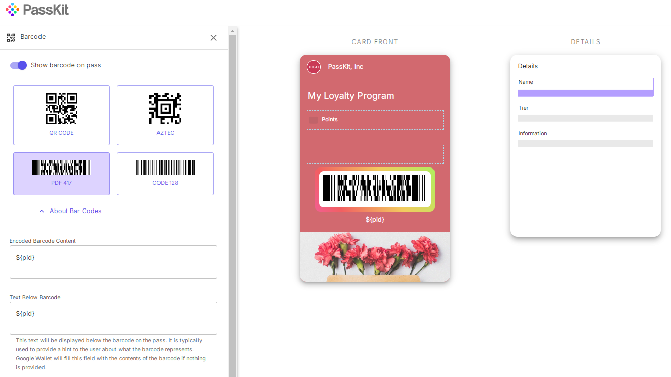 QR code loyalty program cards