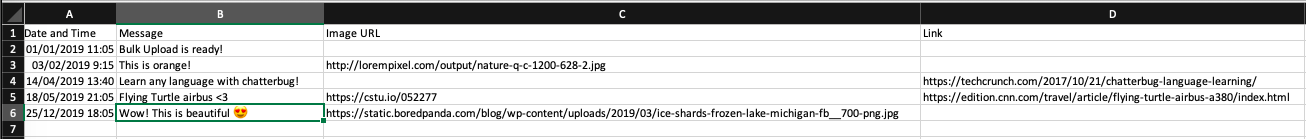 Bulk Upload CSV file - ContentStudio